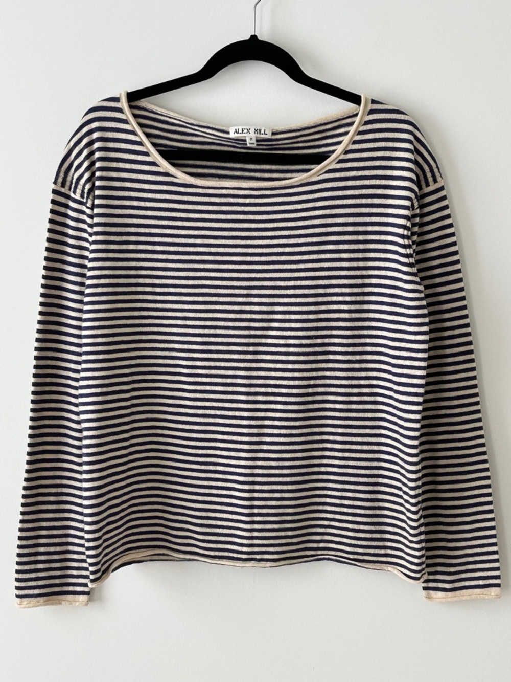 Alex Mill Rolled Neck Cotton & Linen Striped Sweater